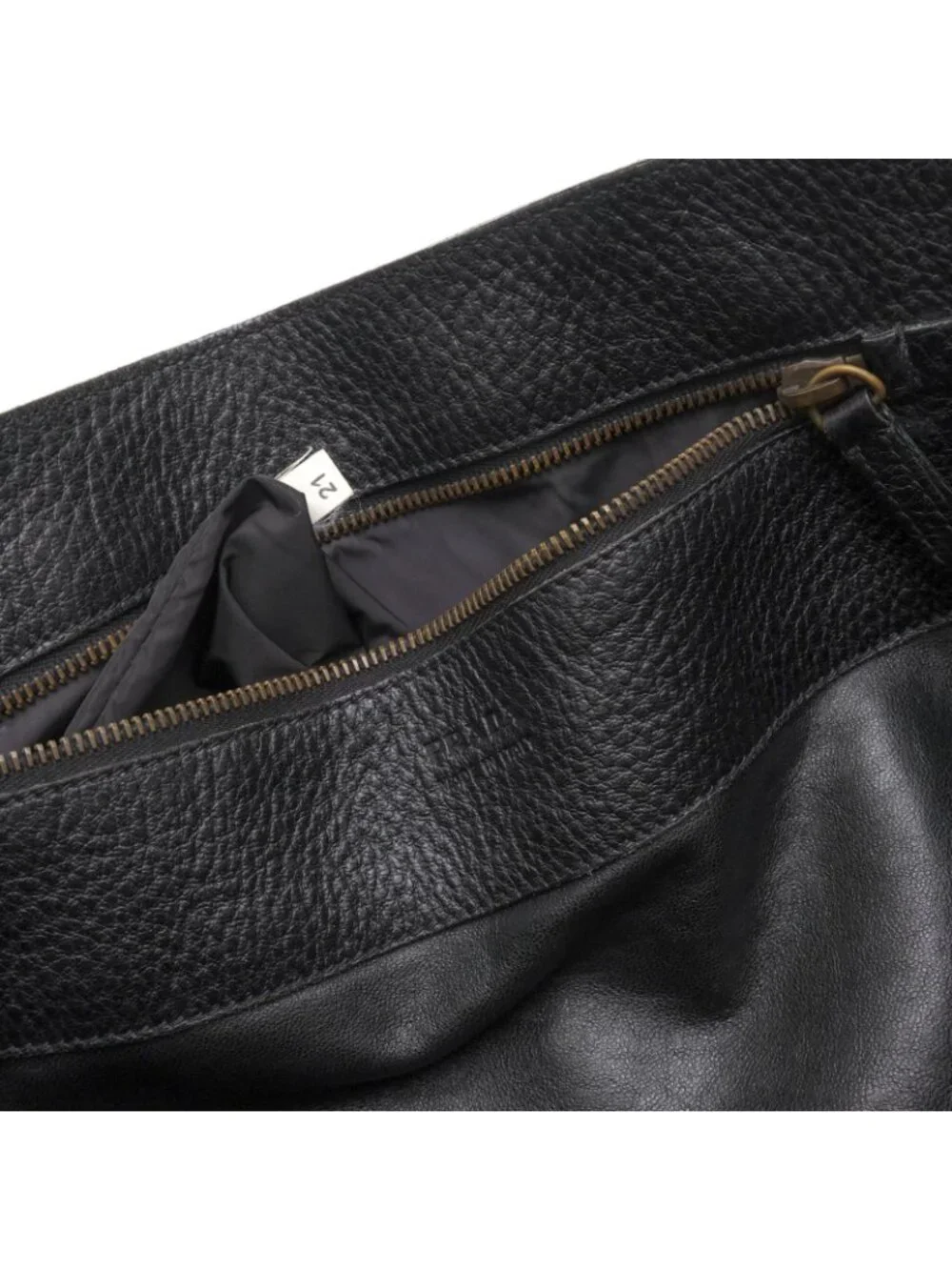 Prada Tote Bag Leather Black Shrink